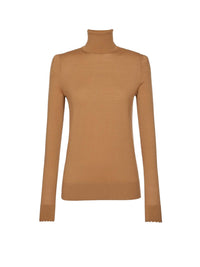 Pull col roulé en laine - Worn Brown