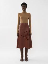 Pull col roulé en laine - Worn Brown