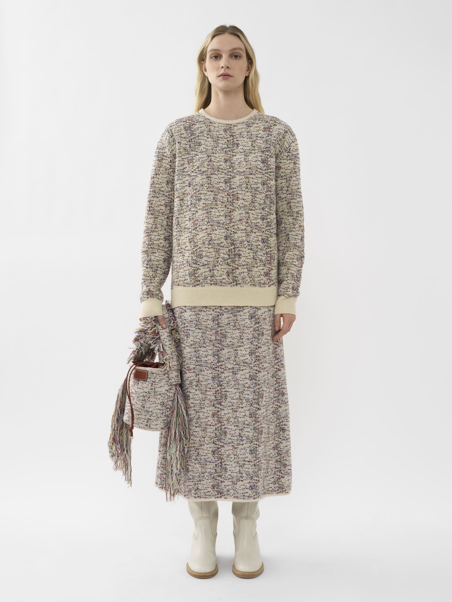 Pull ample en laine - Blanc Antique