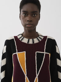 Pull graphique en cachemire - Multicolor Red