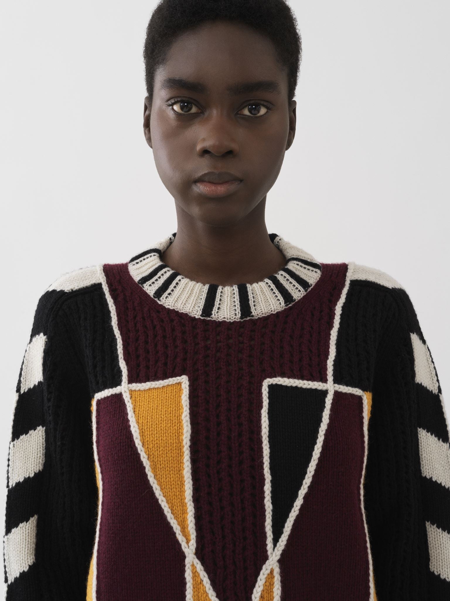 Pull graphique en cachemire - Multicolor Red
