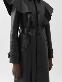 Trench volanté en soie - Noir