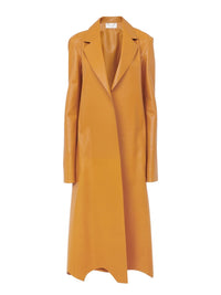 Manteau croisé en cuir - Sunset Orange
