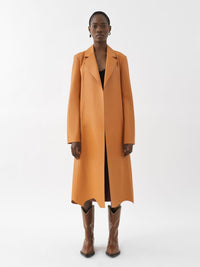 Manteau croisé en cuir - Sunset Orange