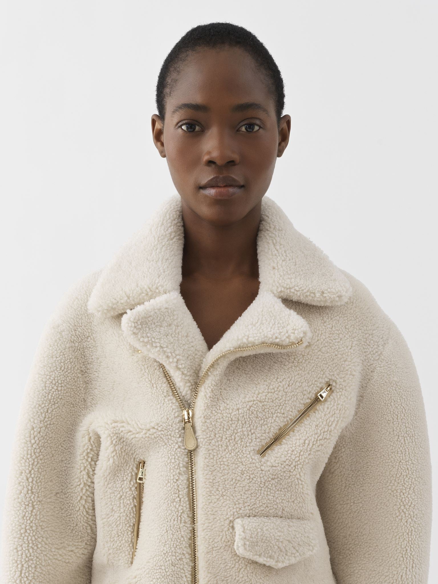 Veste biker en cuir - Confident White