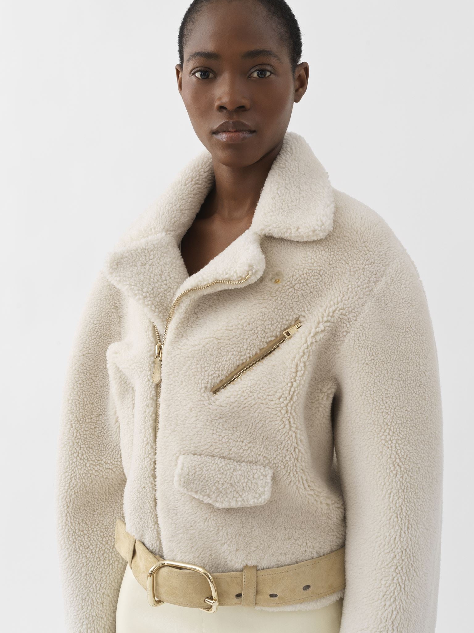 Veste biker en cuir - Confident White
