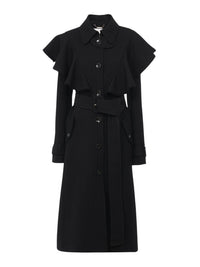 Trench volanté en laine - Black