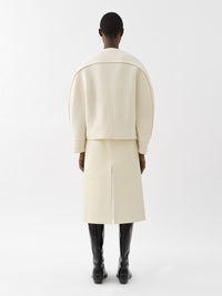 Veste courte manches ballon en laine - Eden White