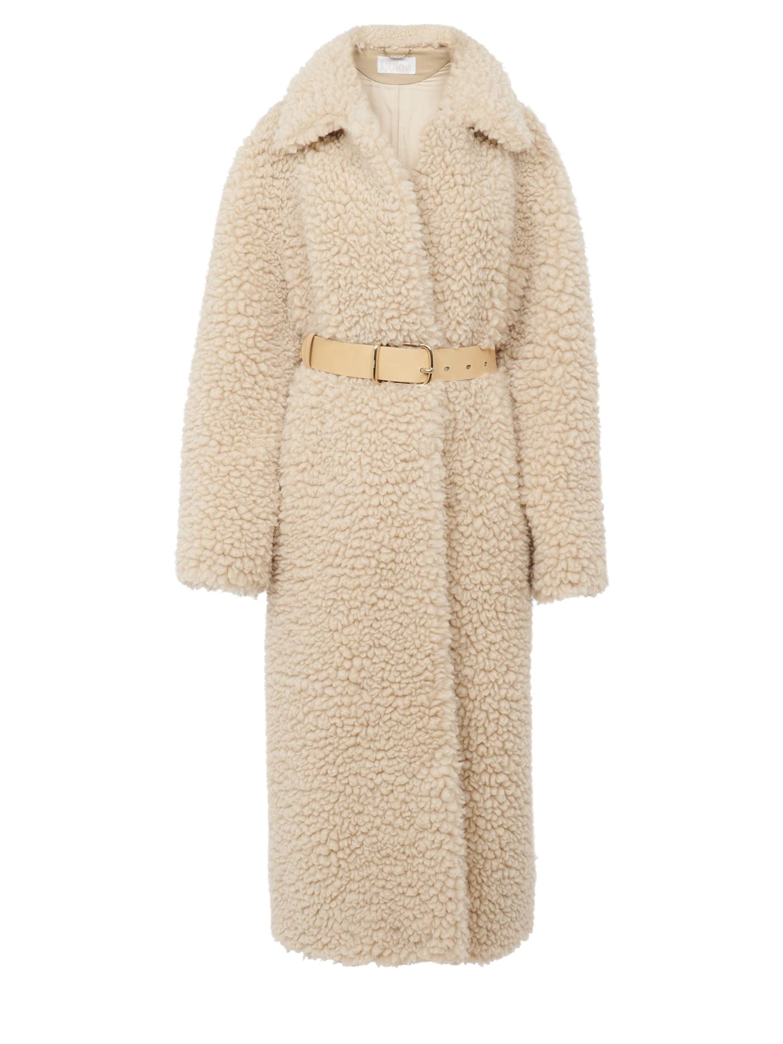 Manteau cocon ceinturé en laine - Marron