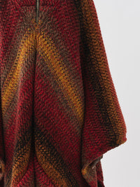 Poncho à zip et col montant en cachemire - Sunset Orange