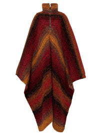 Poncho à zip et col montant en cachemire - Sunset Orange