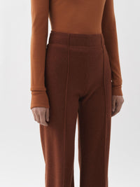Pull ajusté à col roulé en laine - Brun Chaud