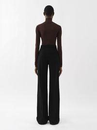 Pull ajusté à col roulé en laine - Rosewood Brown