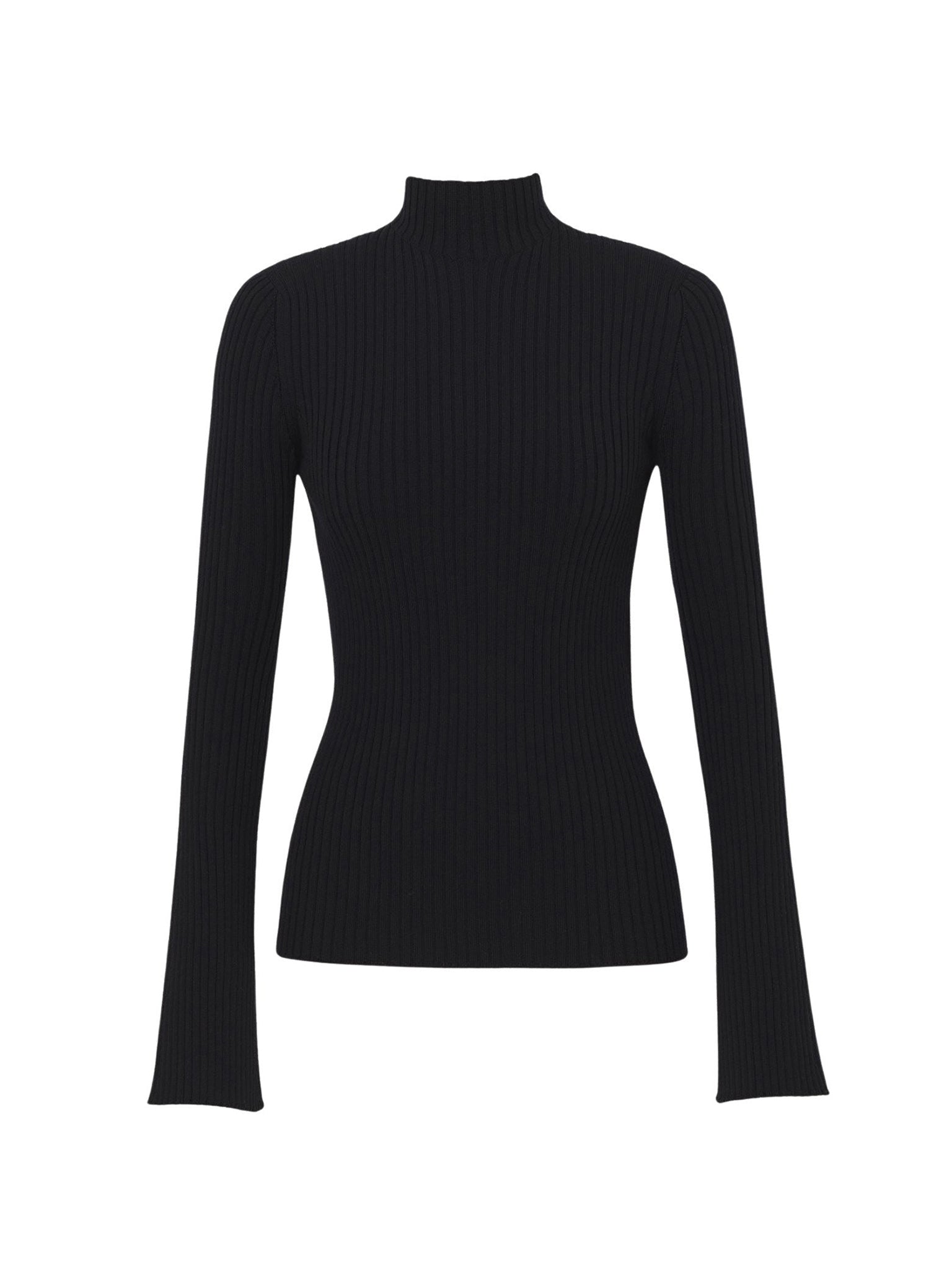 Pull en tricot côtelé en cachemire mérinos - Black