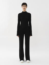 Pull en tricot côtelé en cachemire mérinos - Black