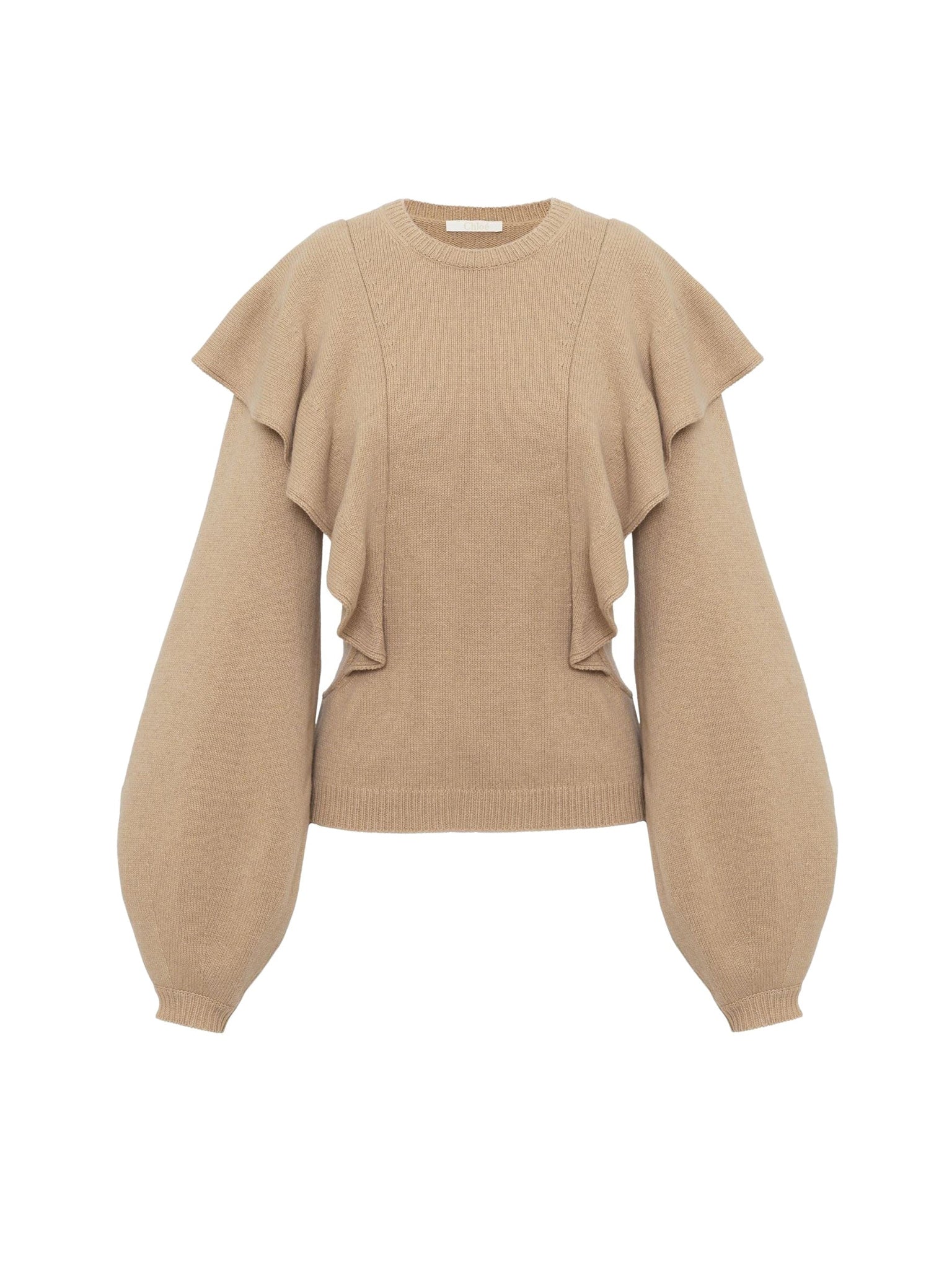 Pull volanté en cachemire - Straw Beige