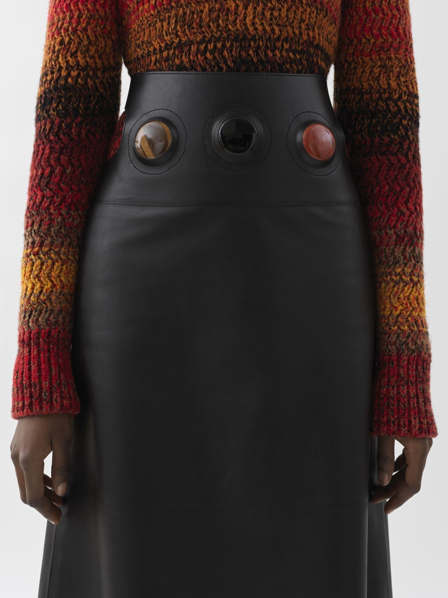 Pull col montant en cachemire - Sunset Orange