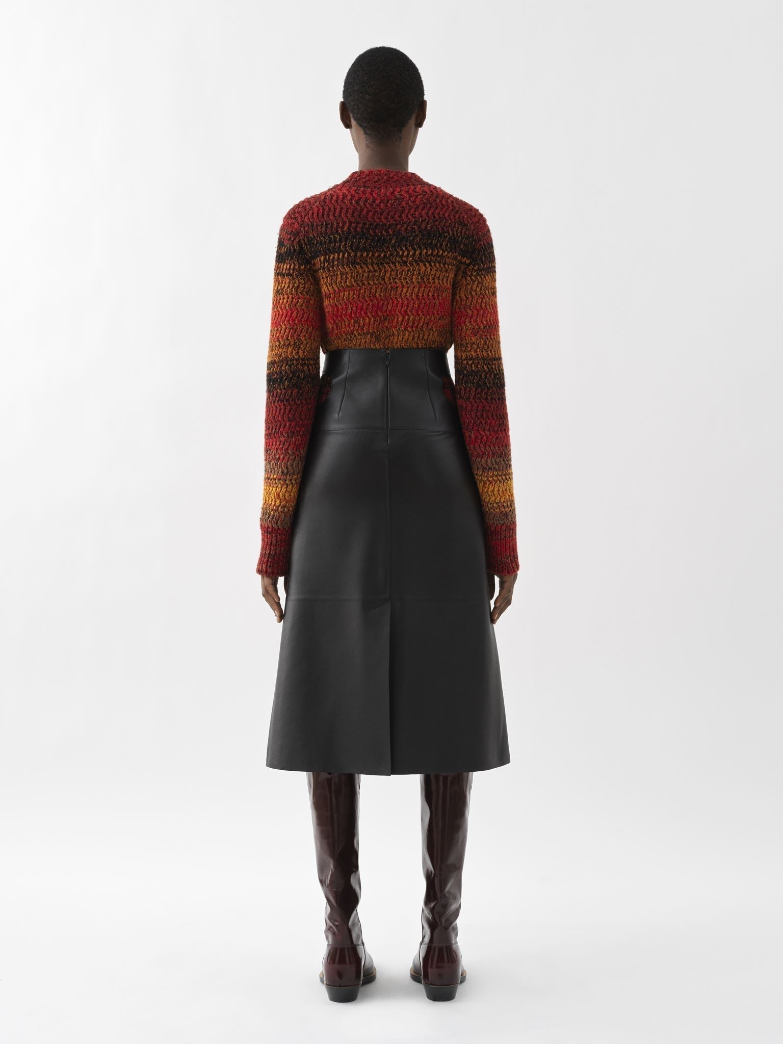 Pull col montant en cachemire - Sunset Orange