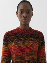 Pull col montant en cachemire - Sunset Orange