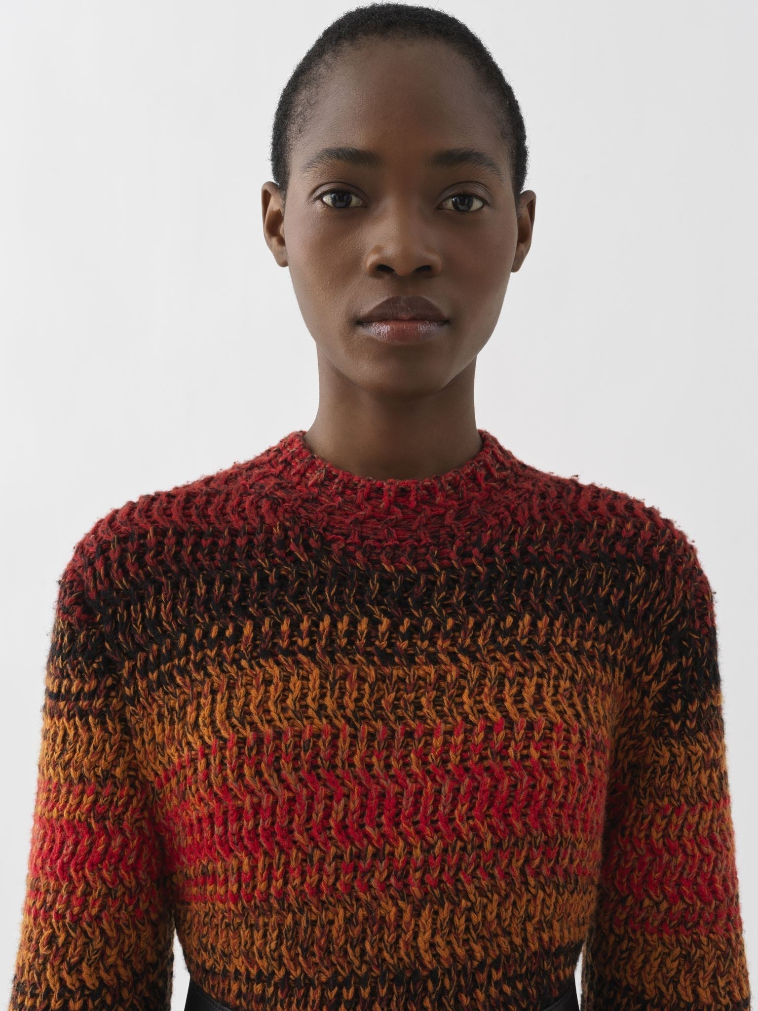 Pull col montant en cachemire - Sunset Orange