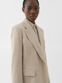 Veste blazer ouverte en laine - Sandy Khaki