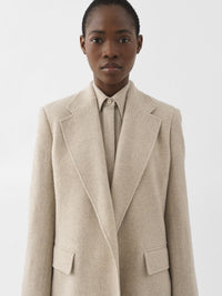 Veste blazer ouverte en laine - Sandy Khaki