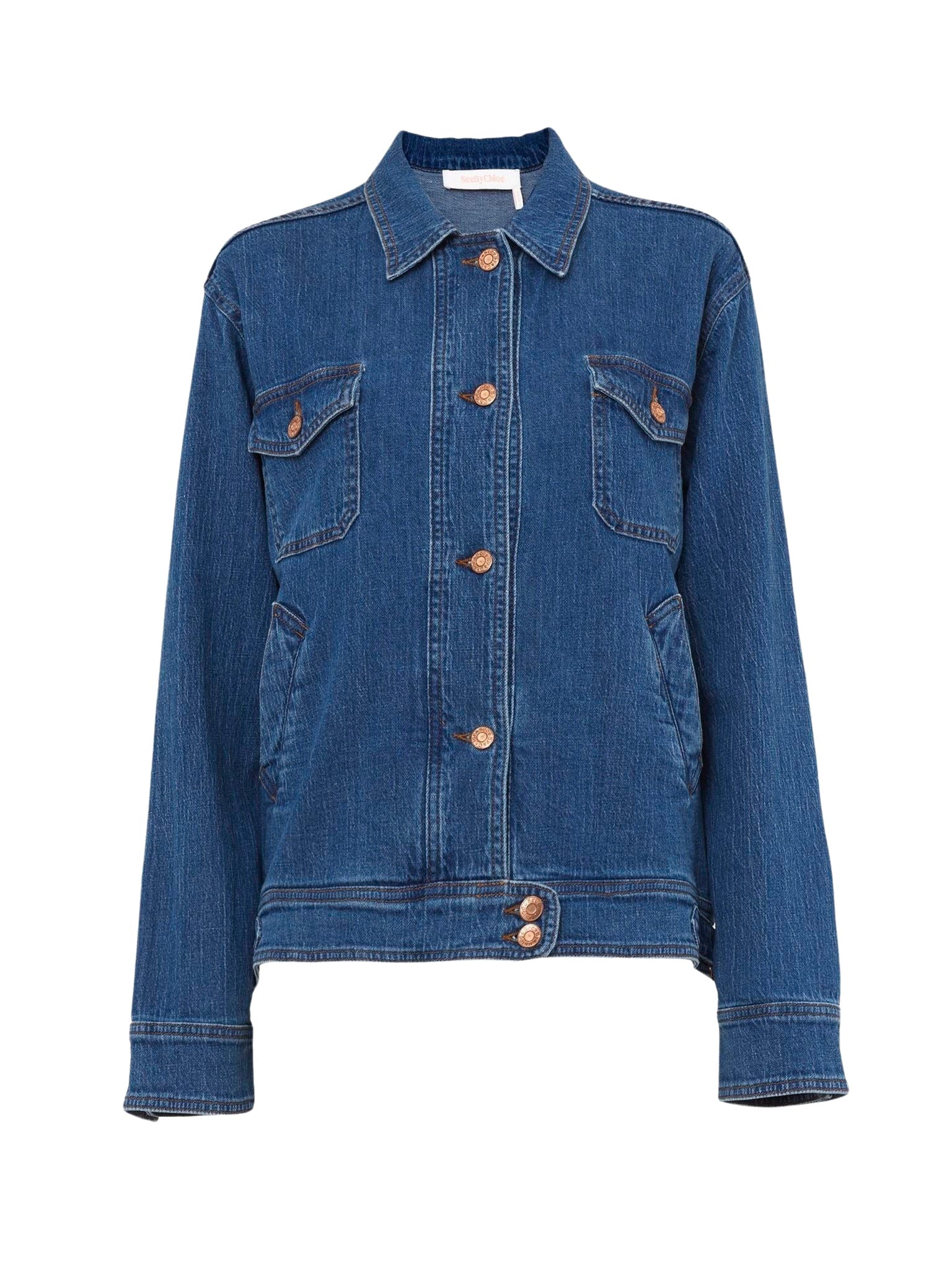 Veste droite en jean - Truly Navy
