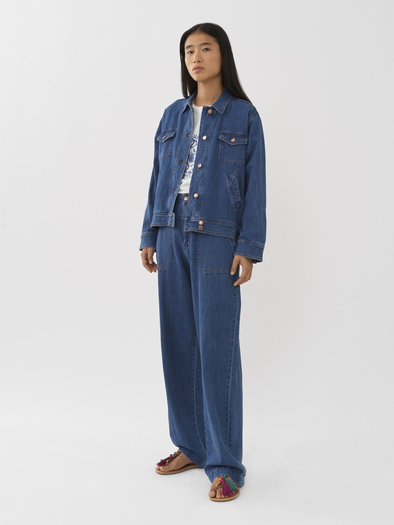 Veste droite en jean - Truly Navy