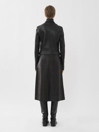 Veste courte en cuir - Noir