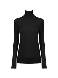 Pull à col roulé ajusté en laine - Black