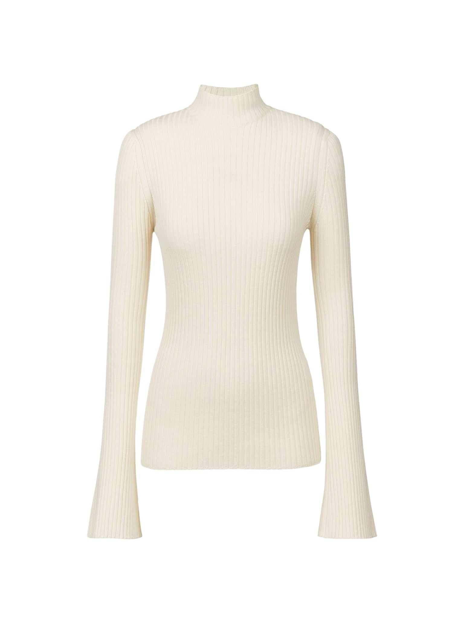 Pull en tricot côtelé de cachemire mérinos - Lovely White