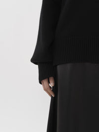 Pull col roulé oversize en cachemire - Black