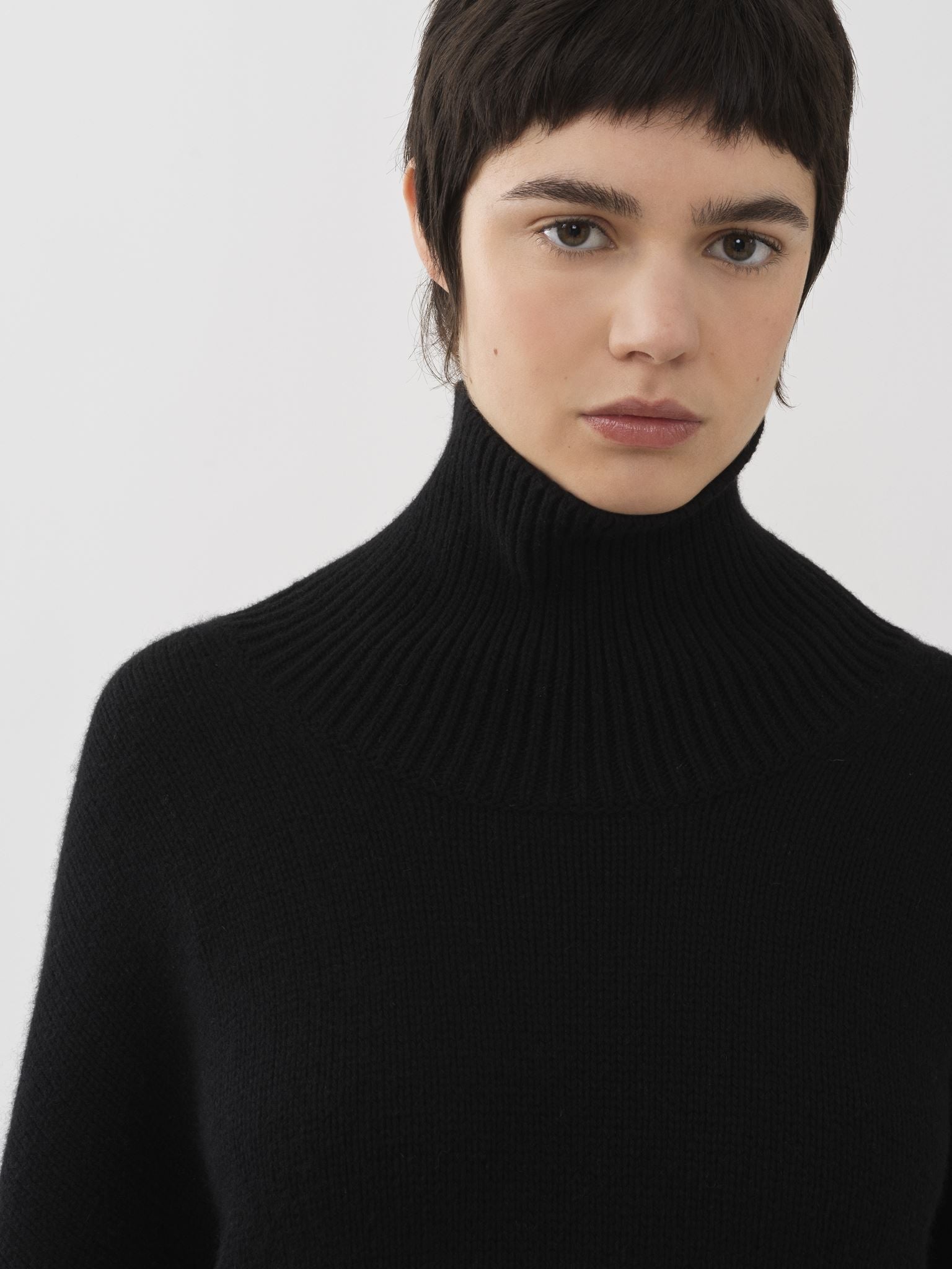 Pull col roulé oversize en cachemire - Black