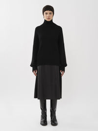 Pull col roulé oversize en cachemire - Black