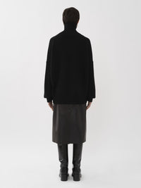 Pull col roulé oversize en cachemire - Black