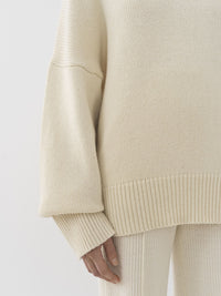Pull col roulé oversize en cachemire - White Powder