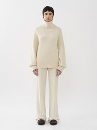 Pull col roulé oversize en cachemire - White Powder