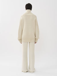 Pull col roulé oversize en cachemire - White Powder
