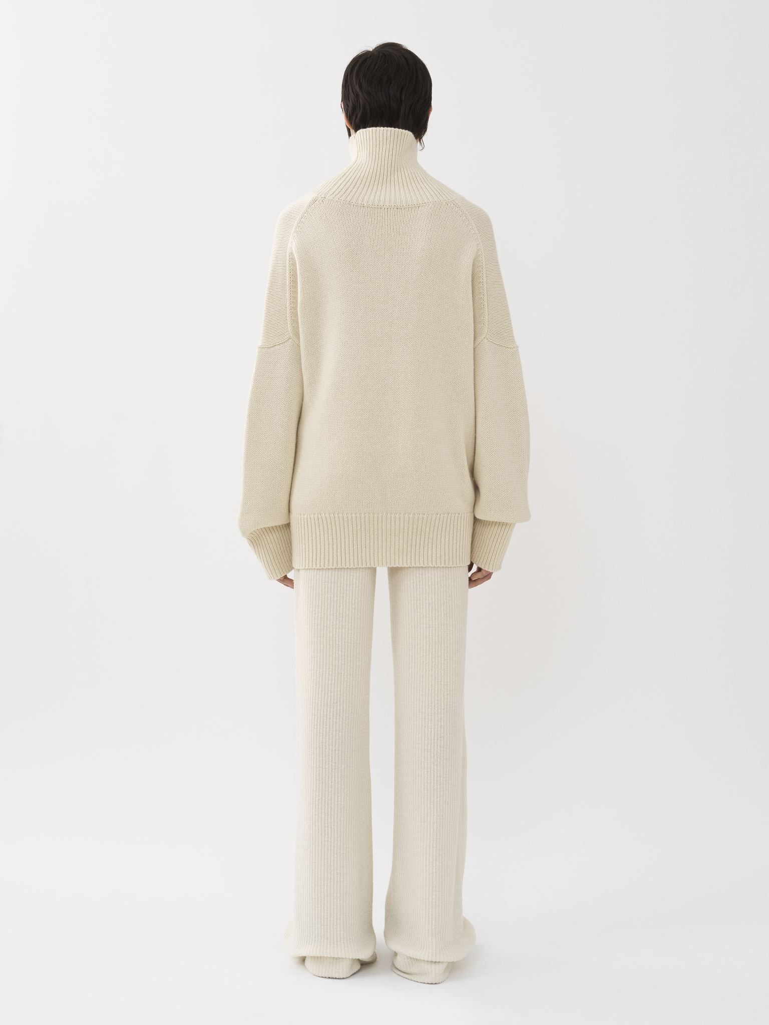 Pull col roulé oversize en cachemire - White Powder