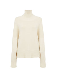 Pull col roulé oversize en cachemire - White Powder