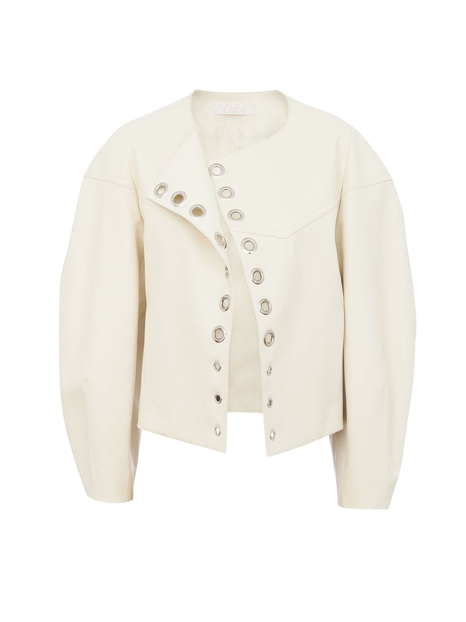 Veste courte ouverte en soie - Éden Blanc