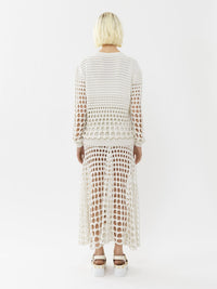Pull col rond en soie - White