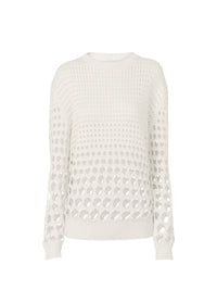 Pull col rond en soie - White
