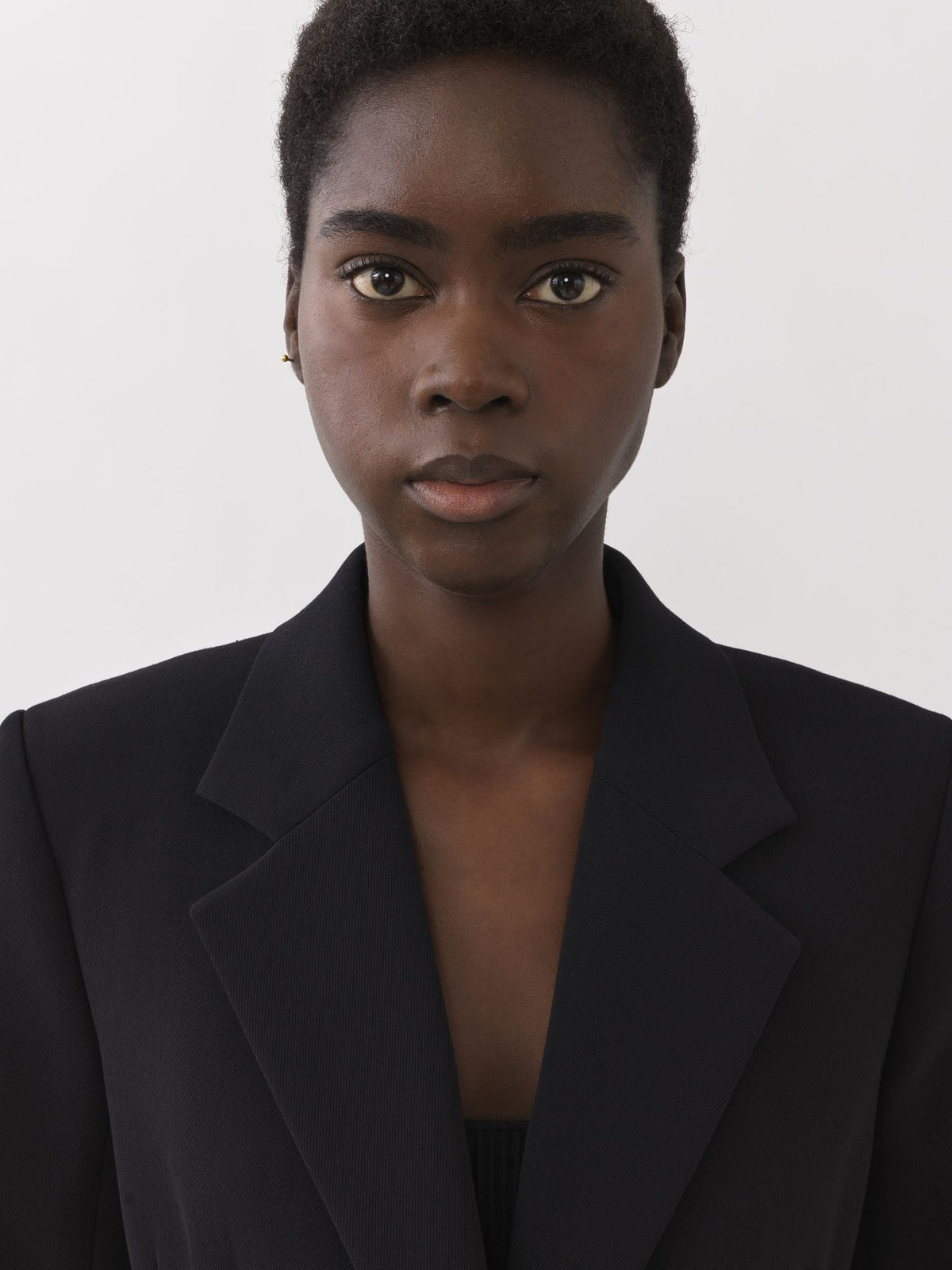 Veste blazer à forme cloche en laine - Black