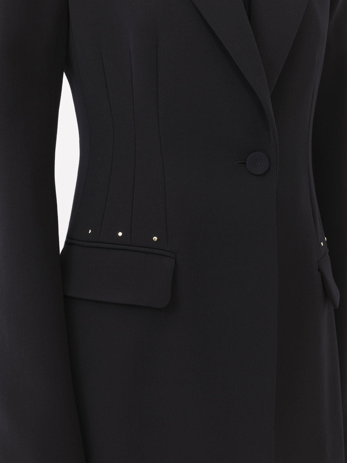 Veste blazer à forme cloche en laine - Black