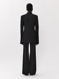 Veste blazer à forme cloche en laine - Black