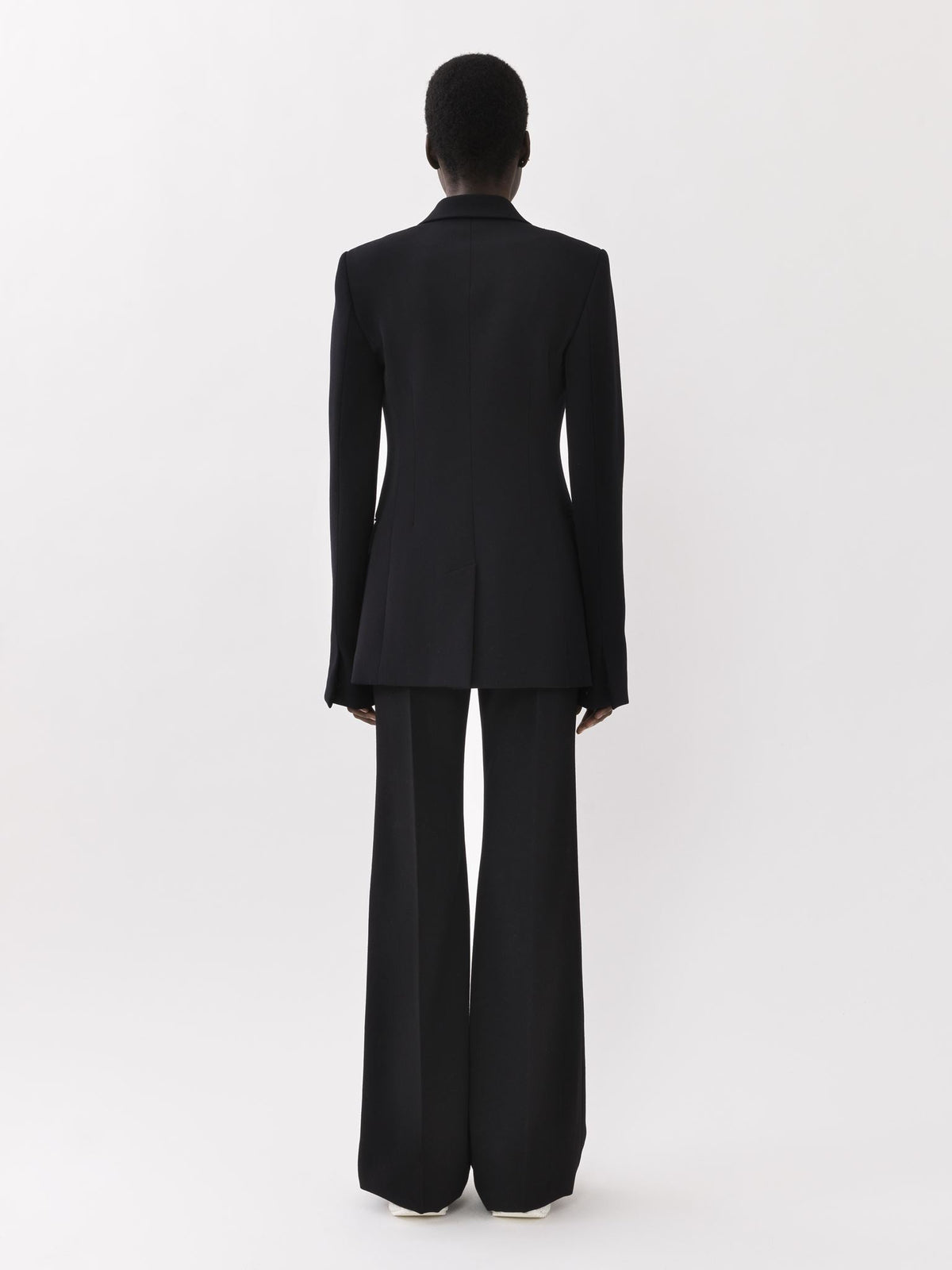 Veste blazer à forme cloche en laine - Black