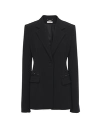 Veste blazer à forme cloche en laine - Black