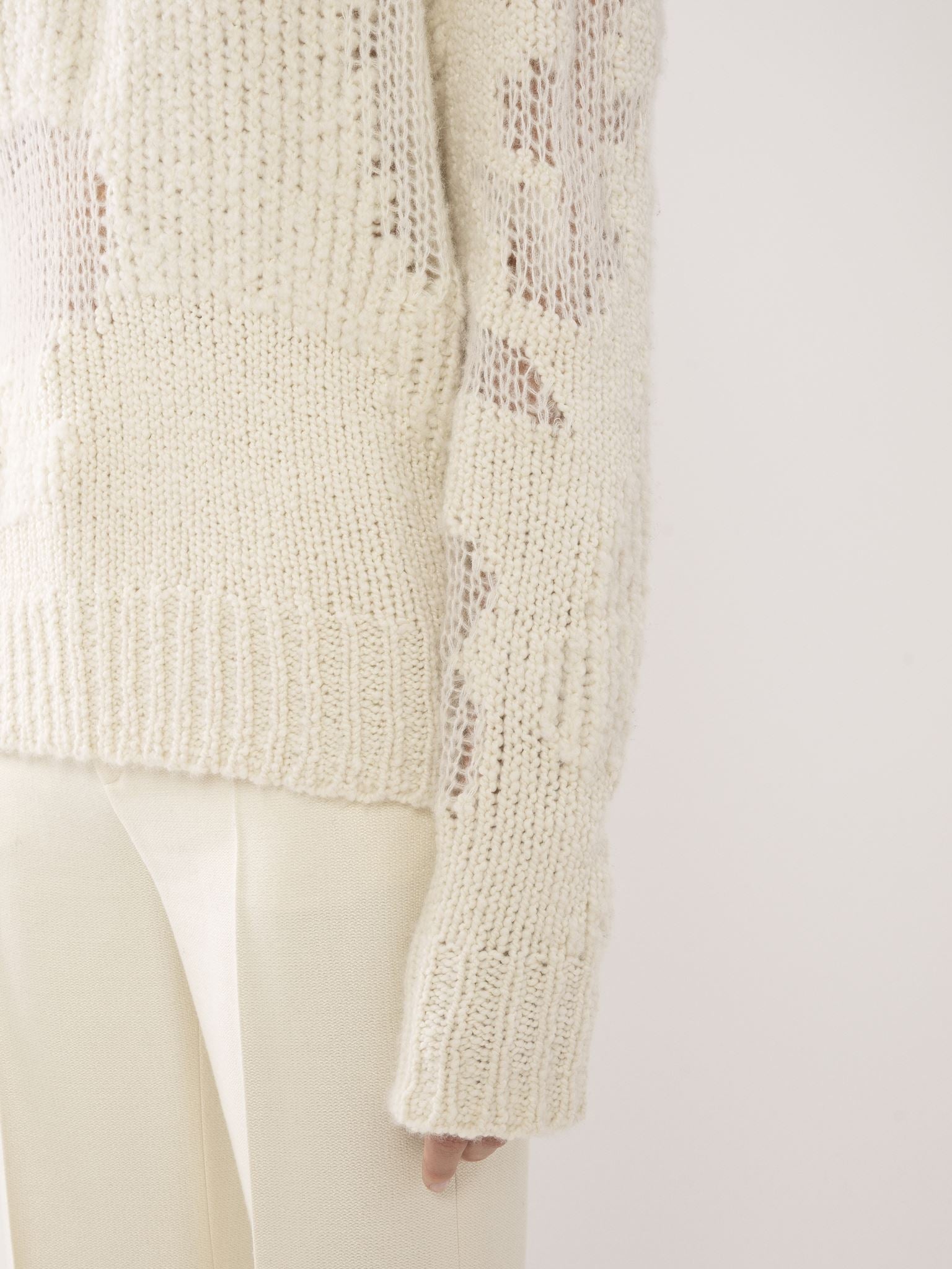 Pull large col montant en laine - Lait Iconique