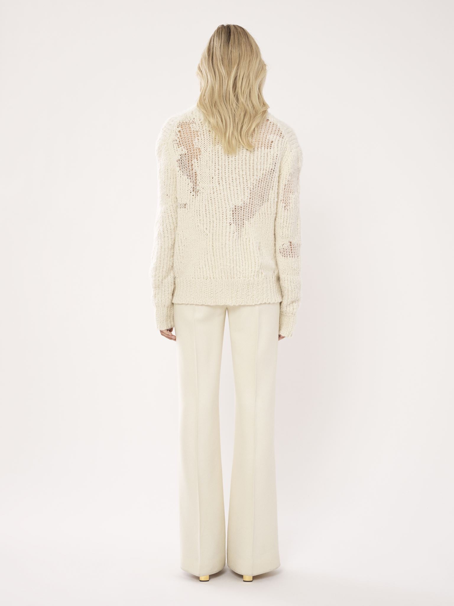 Pull large col montant en laine - Lait Iconique